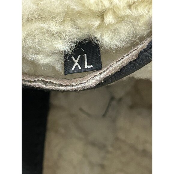 VTG Runway XL Gen. Shearling Leather Jacket Pure Wool Lining Aviator Bomber Coat - Picture 3 of 16